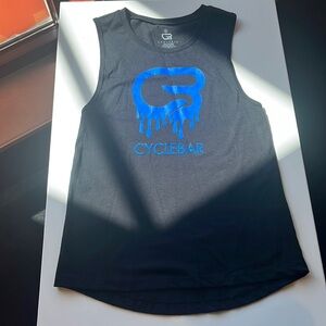 Cyclebar Blue slime muscle tee